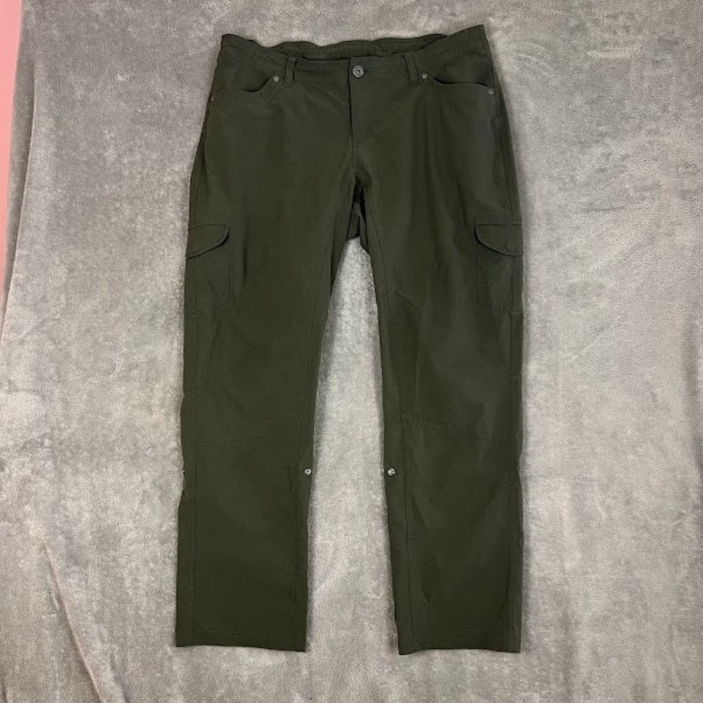 Kuhl Freeflex Roll-Up Pants Women 16 Short Army Green Hiking Outdoor Performance